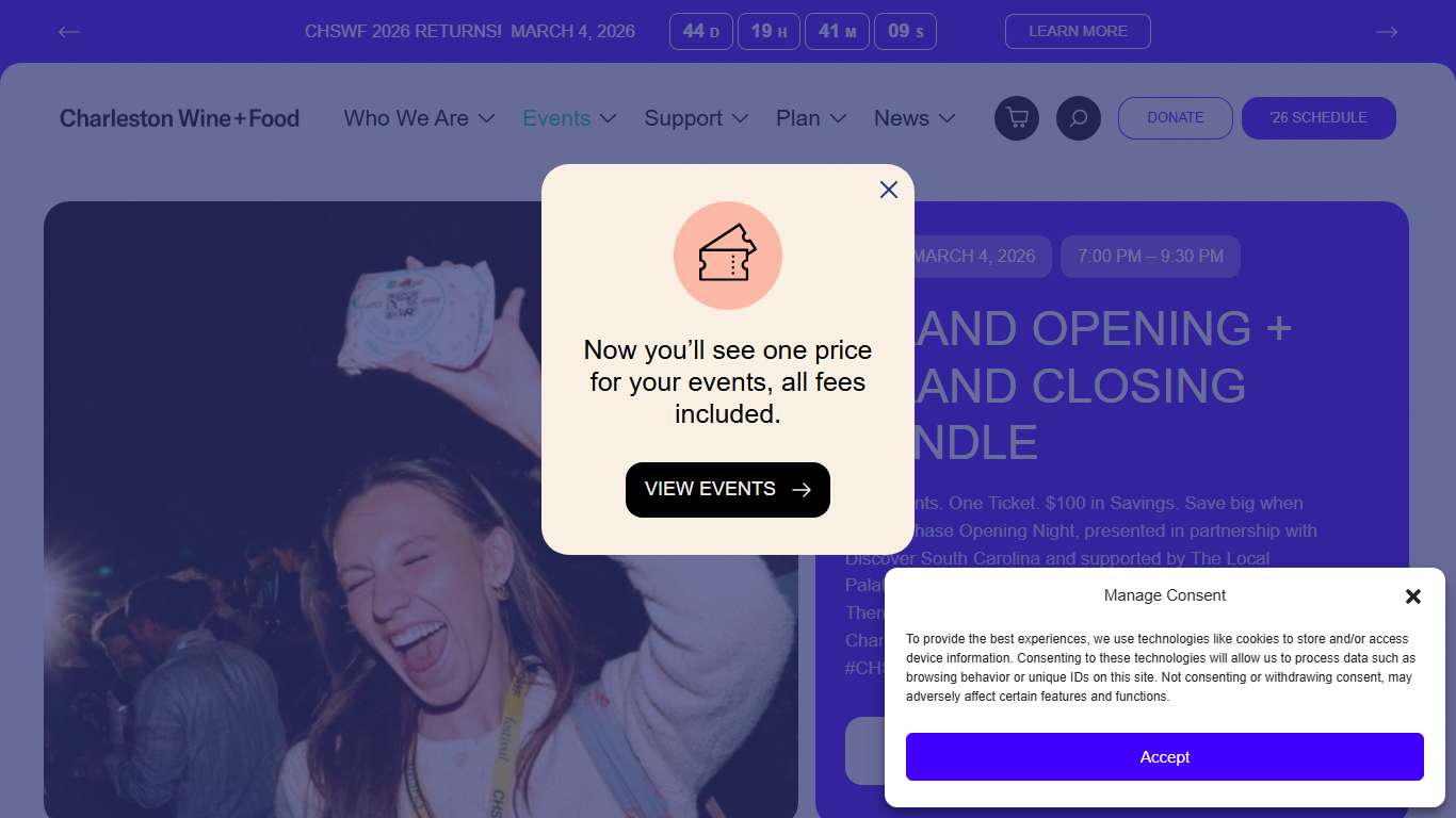 '26 Schedule - Charleston Wine + Food
